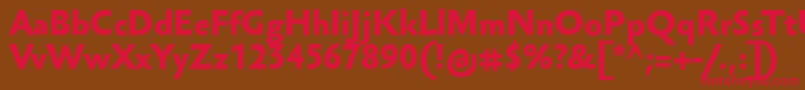 フォントSebastianmediumucfBold – 赤い文字が茶色の背景にあります。