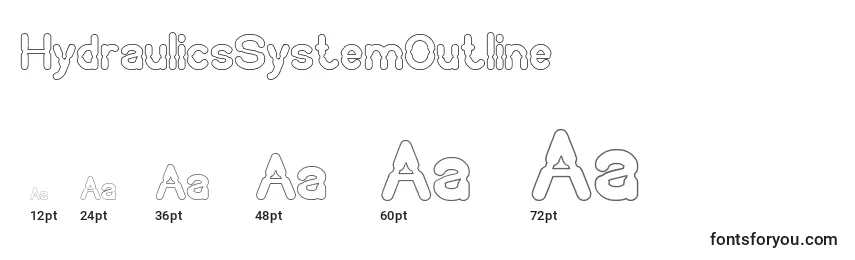 Размеры шрифта HydraulicsSystemOutline