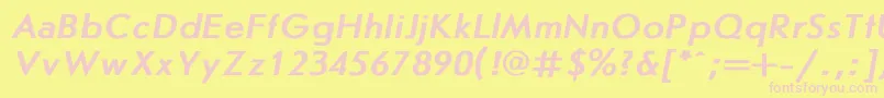 フォントJournal5 – ピンクのフォント、黄色の背景