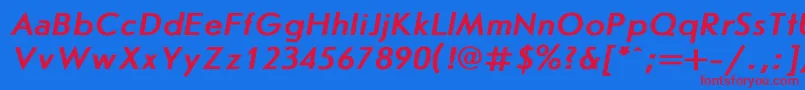 Journal5 Font – Red Fonts on Blue Background