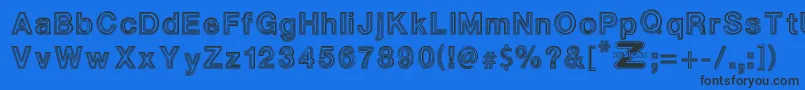 WhiteOutlines Font – Black Fonts on Blue Background