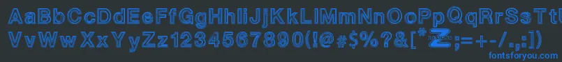 WhiteOutlines Font – Blue Fonts on Black Background
