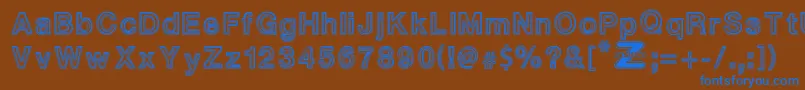 WhiteOutlines Font – Blue Fonts on Brown Background