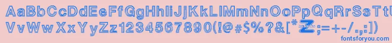 WhiteOutlines Font – Blue Fonts on Pink Background