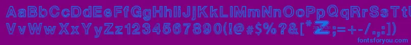 WhiteOutlines Font – Blue Fonts on Purple Background