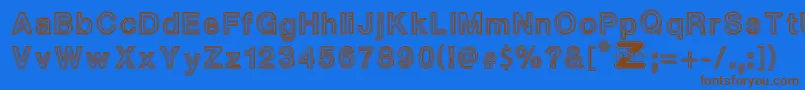WhiteOutlines Font – Brown Fonts on Blue Background
