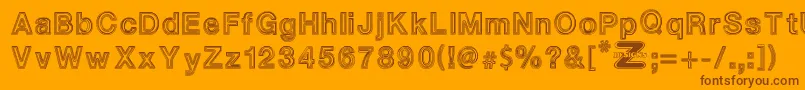 WhiteOutlines Font – Brown Fonts on Orange Background