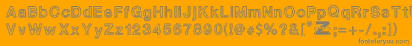 WhiteOutlines Font – Gray Fonts on Orange Background