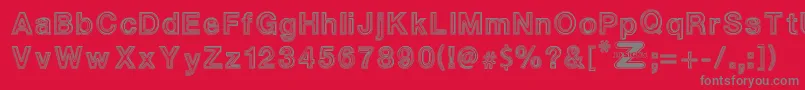 WhiteOutlines Font – Gray Fonts on Red Background