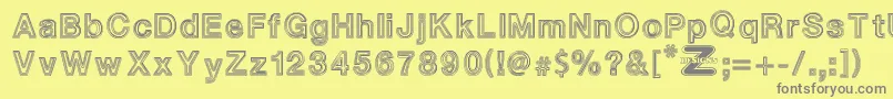 WhiteOutlines Font – Gray Fonts on Yellow Background