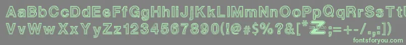 WhiteOutlines Font – Green Fonts on Gray Background