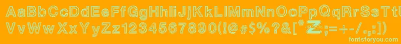 WhiteOutlines Font – Green Fonts on Orange Background