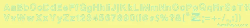 WhiteOutlines Font – Green Fonts on Yellow Background
