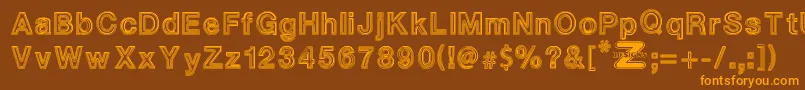 WhiteOutlines Font – Orange Fonts on Brown Background