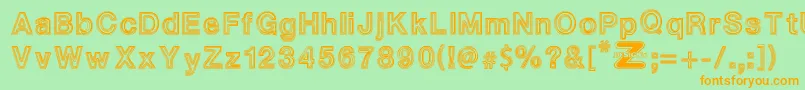 WhiteOutlines Font – Orange Fonts on Green Background