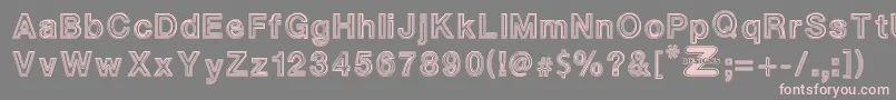 WhiteOutlines Font – Pink Fonts on Gray Background