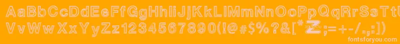 WhiteOutlines Font – Pink Fonts on Orange Background