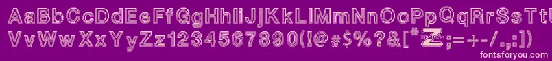 WhiteOutlines Font – Pink Fonts on Purple Background