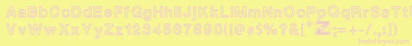 WhiteOutlines Font – Pink Fonts on Yellow Background