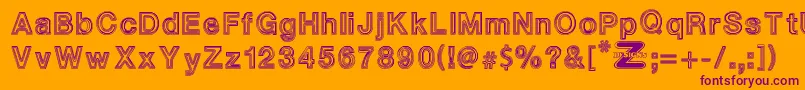 WhiteOutlines Font – Purple Fonts on Orange Background
