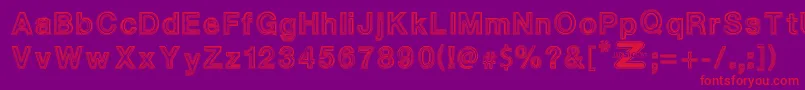 WhiteOutlines Font – Red Fonts on Purple Background