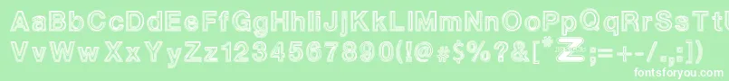 WhiteOutlines Font – White Fonts on Green Background