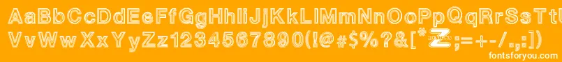 WhiteOutlines Font – White Fonts on Orange Background