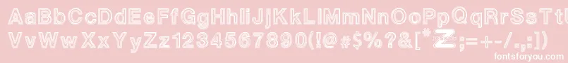 WhiteOutlines Font – White Fonts on Pink Background