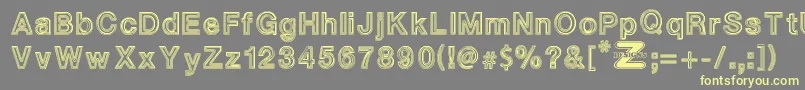 WhiteOutlines Font – Yellow Fonts on Gray Background