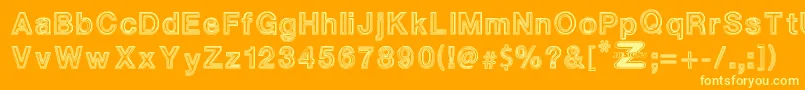 WhiteOutlines Font – Yellow Fonts on Orange Background