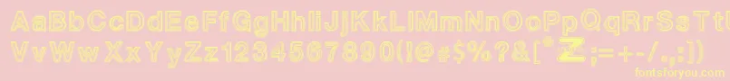 WhiteOutlines Font – Yellow Fonts on Pink Background