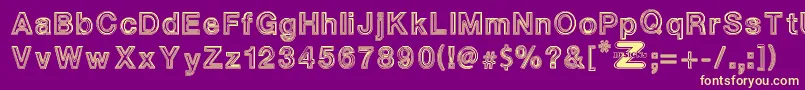WhiteOutlines Font – Yellow Fonts on Purple Background