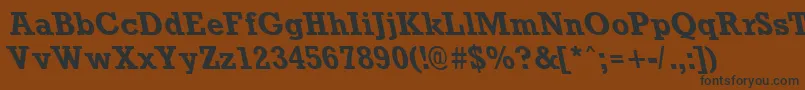 フォントRockneyleftyBold – 黒い文字が茶色の背景にあります