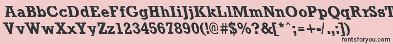 フォントRockneyleftyBold – ピンクの背景に黒い文字