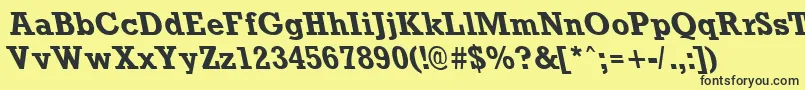 RockneyleftyBold-Schriftart – Schwarze Schriften auf gelbem Hintergrund