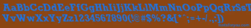 RockneyleftyBold Font – Blue Fonts on Brown Background