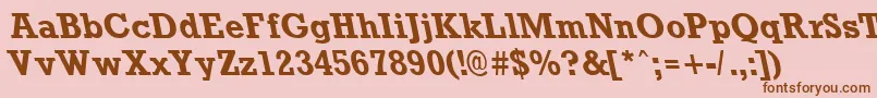 RockneyleftyBold Font – Brown Fonts on Pink Background