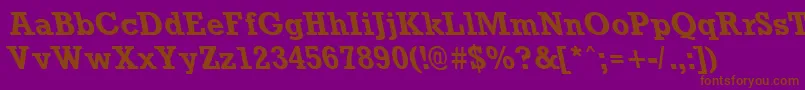RockneyleftyBold Font – Brown Fonts on Purple Background