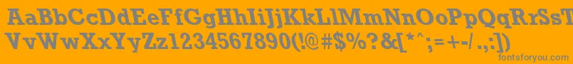 フォントRockneyleftyBold – オレンジの背景に灰色の文字