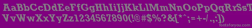 RockneyleftyBold-fontti – harmaat kirjasimet violetilla taustalla