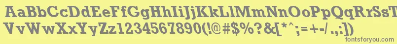 フォントRockneyleftyBold – 黄色の背景に灰色の文字