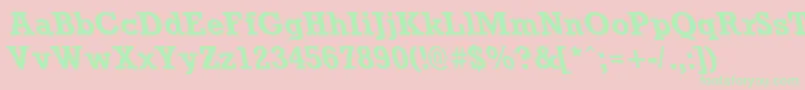 RockneyleftyBold Font – Green Fonts on Pink Background