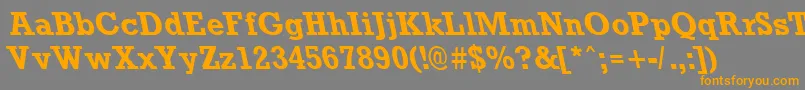RockneyleftyBold Font – Orange Fonts on Gray Background