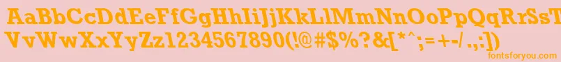 RockneyleftyBold Font – Orange Fonts on Pink Background
