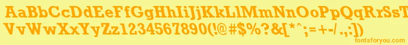 Police RockneyleftyBold – polices orange sur fond jaune