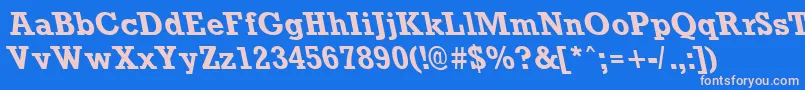 RockneyleftyBold Font – Pink Fonts on Blue Background