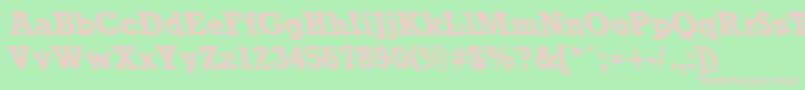 RockneyleftyBold-Schriftart – Rosa Schriften auf grünem Hintergrund