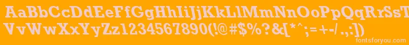 RockneyleftyBold Font – Pink Fonts on Orange Background