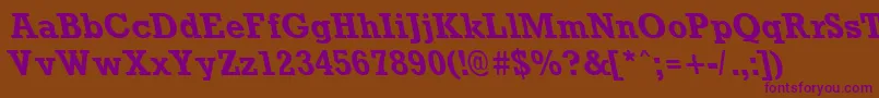 RockneyleftyBold Font – Purple Fonts on Brown Background