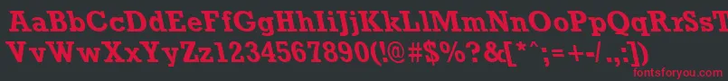 RockneyleftyBold Font – Red Fonts on Black Background